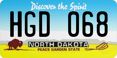 ND license plate HGD068