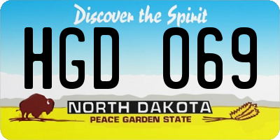 ND license plate HGD069
