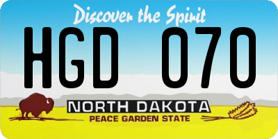 ND license plate HGD070