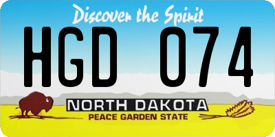 ND license plate HGD074