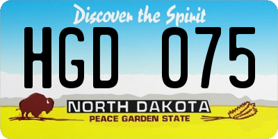 ND license plate HGD075