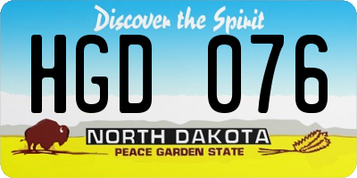 ND license plate HGD076