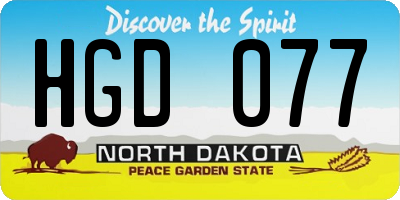 ND license plate HGD077