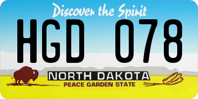 ND license plate HGD078