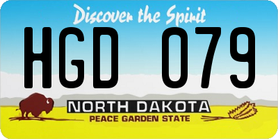 ND license plate HGD079
