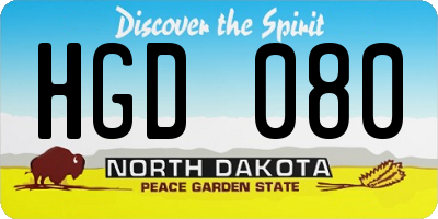 ND license plate HGD080