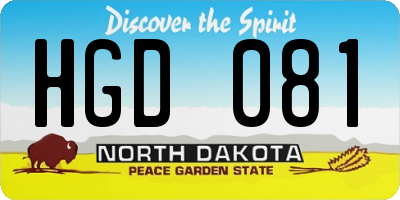 ND license plate HGD081