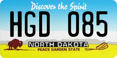 ND license plate HGD085