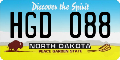 ND license plate HGD088