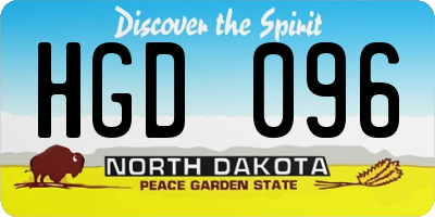 ND license plate HGD096