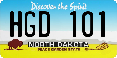 ND license plate HGD101