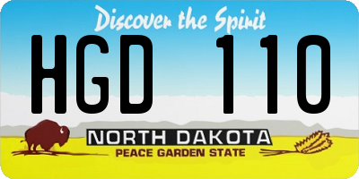 ND license plate HGD110