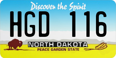 ND license plate HGD116