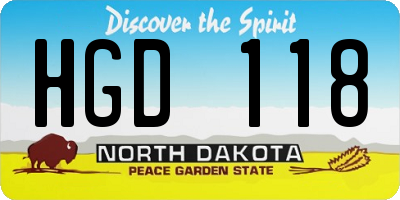 ND license plate HGD118