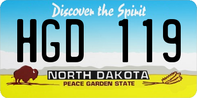 ND license plate HGD119