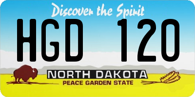 ND license plate HGD120