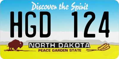 ND license plate HGD124