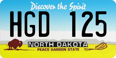 ND license plate HGD125