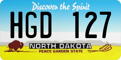 ND license plate HGD127