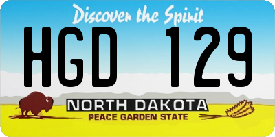 ND license plate HGD129