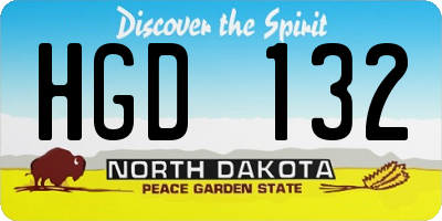 ND license plate HGD132