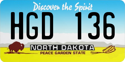 ND license plate HGD136