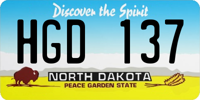 ND license plate HGD137