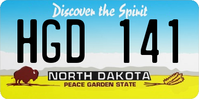 ND license plate HGD141