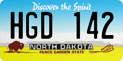 ND license plate HGD142