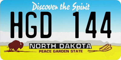 ND license plate HGD144