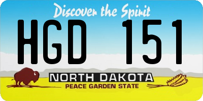 ND license plate HGD151
