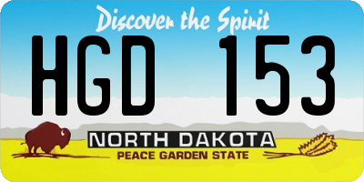 ND license plate HGD153