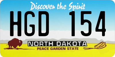 ND license plate HGD154