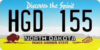 ND license plate HGD155