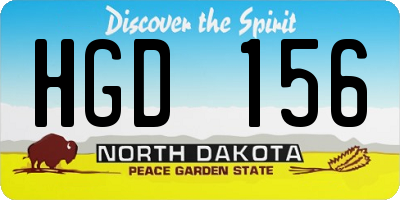 ND license plate HGD156