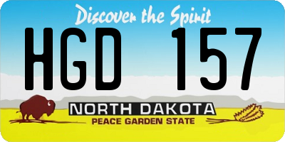 ND license plate HGD157
