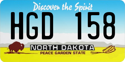 ND license plate HGD158