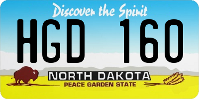 ND license plate HGD160
