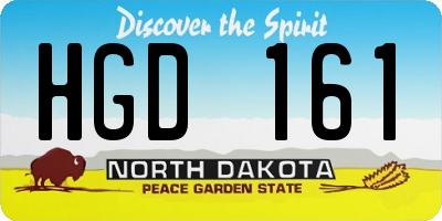 ND license plate HGD161