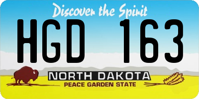 ND license plate HGD163
