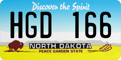 ND license plate HGD166