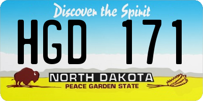 ND license plate HGD171