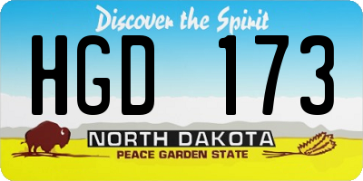 ND license plate HGD173