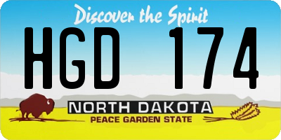 ND license plate HGD174