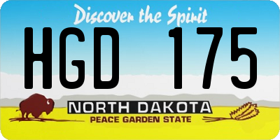 ND license plate HGD175