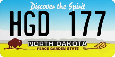 ND license plate HGD177