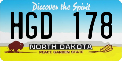 ND license plate HGD178