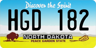ND license plate HGD182
