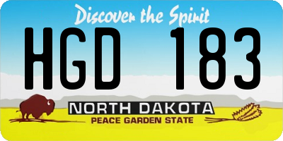ND license plate HGD183