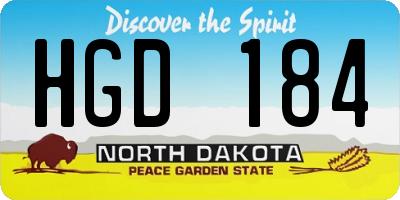 ND license plate HGD184